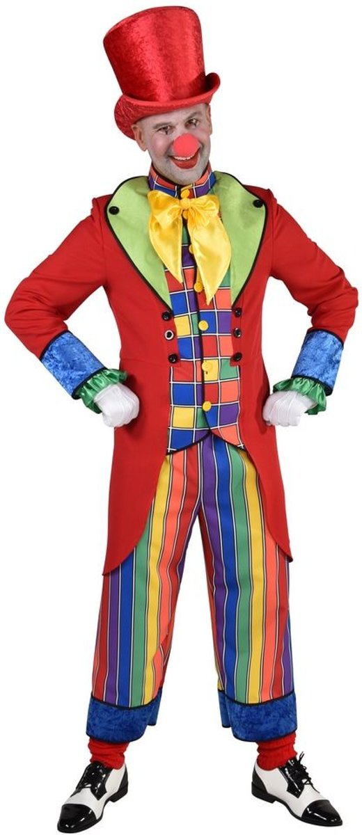 Clown & Nar Kostuum | Dol Dwaas Regenboog Circus | Man | Medium | Carnaval kostuum | Verkleedkleding